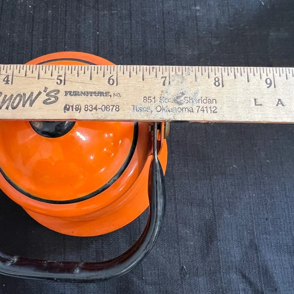 Vintage JCP Japan Orange Enamel‎ Tea Kettle Mid Century Modern Retro Bell Bottom